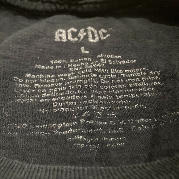 A/C D/C Back In Black S/S T-Shirt Large - Picture 2 of 6